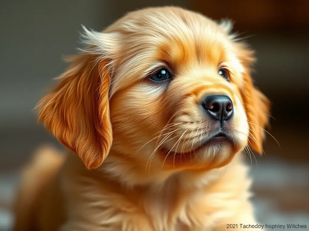 Imagen realista de un cachorro golden retriever, sin elementos no realistas