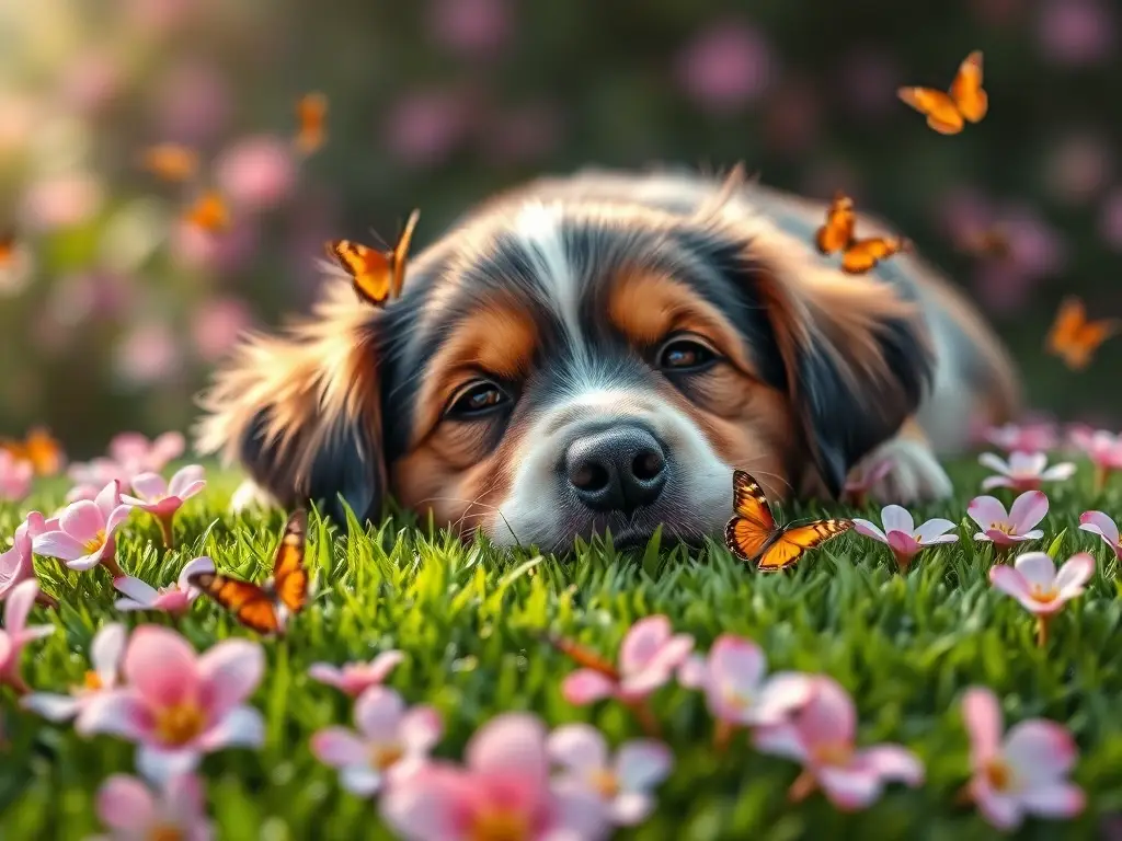 Un retrato majestuoso y detallado de un perro feliz