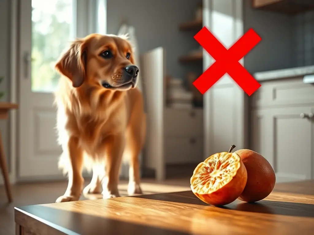 Perro alerta frente a mamey peligroso