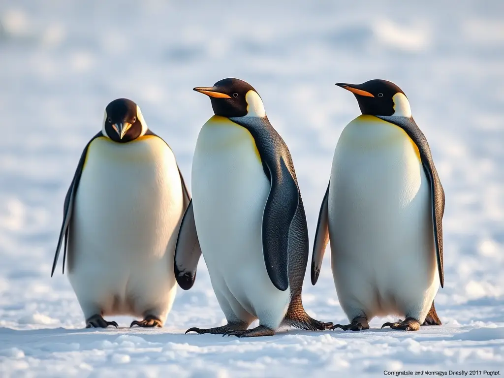 Foto realista del hielo con pingüinos