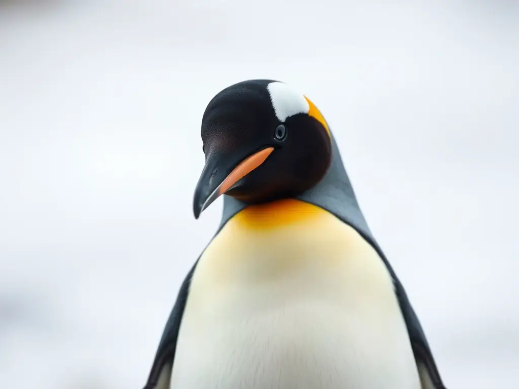 Fotorealistic retrato del pingüino emperador con detalles impecables