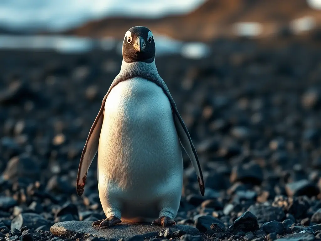 Impresionante foto realista de un penguin Humboldt, enfocado y detallado
