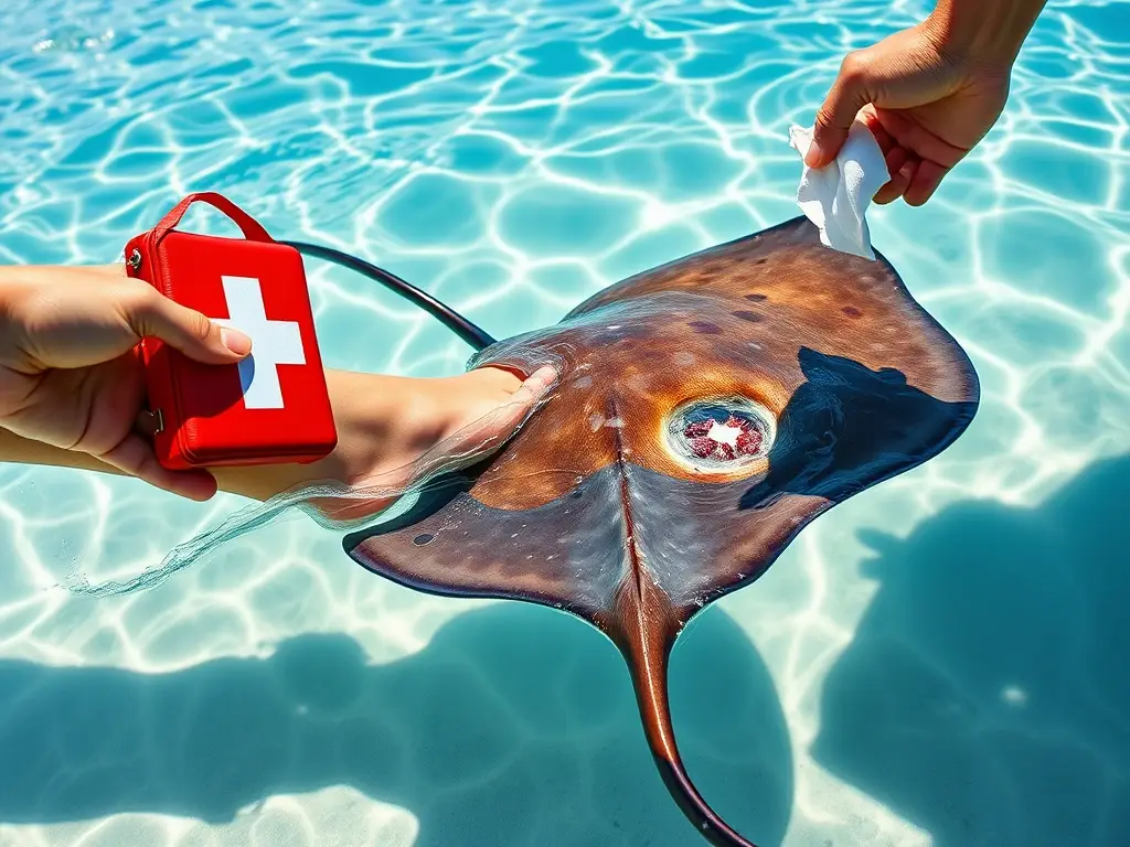 Raya venenosa hiere nadador; primeros auxilios listos