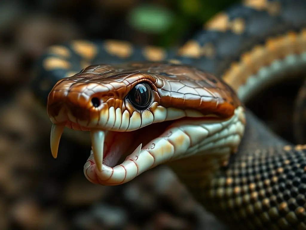 Imagen realista de un serpiente marítima venenosa en su hábitat
