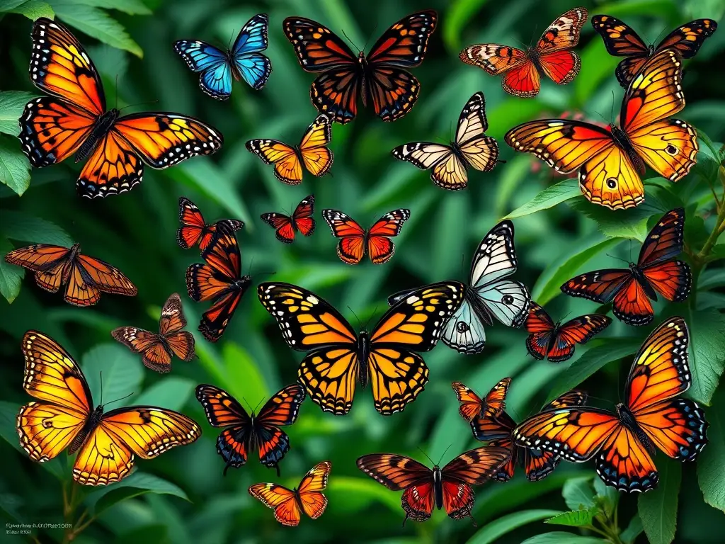 Fotorealistic cover de mariposas venenosas en un jungla tropical