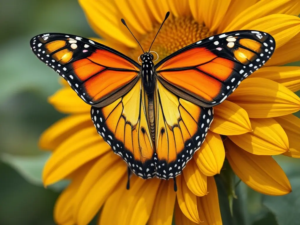 Fotografía realista de una mariposa monarca española
