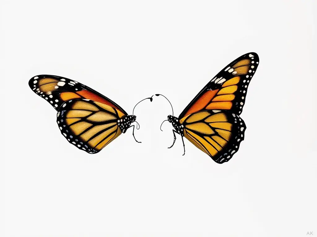 Ilustración científica detallada de mariposas Monarch y Swallowtail