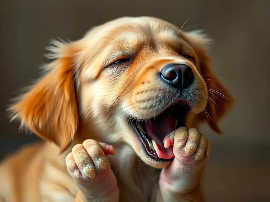 Fotorealistic cover de un artículo sobre un cachorro de retriever