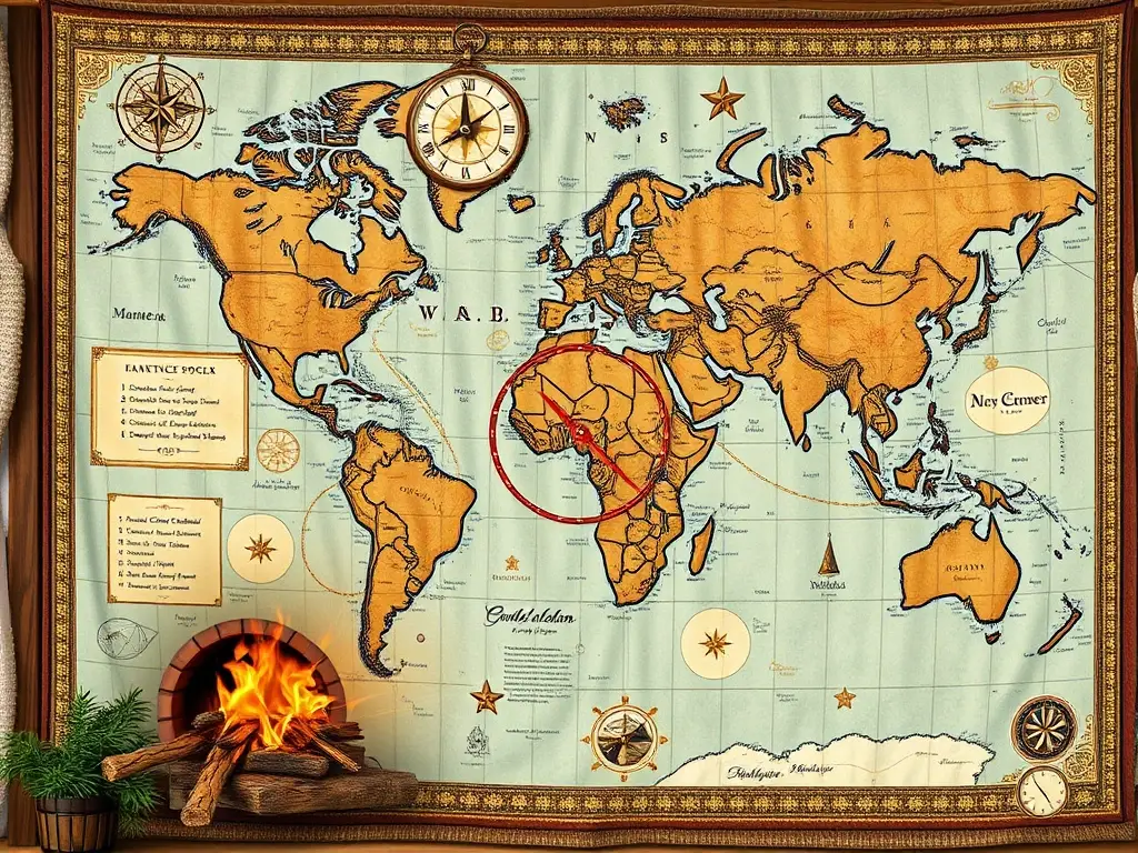 Tapestry detallada con mapa