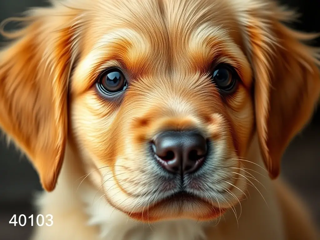 Imagen realista de un cachorro golden retriever saludable con enfoque en el apetito