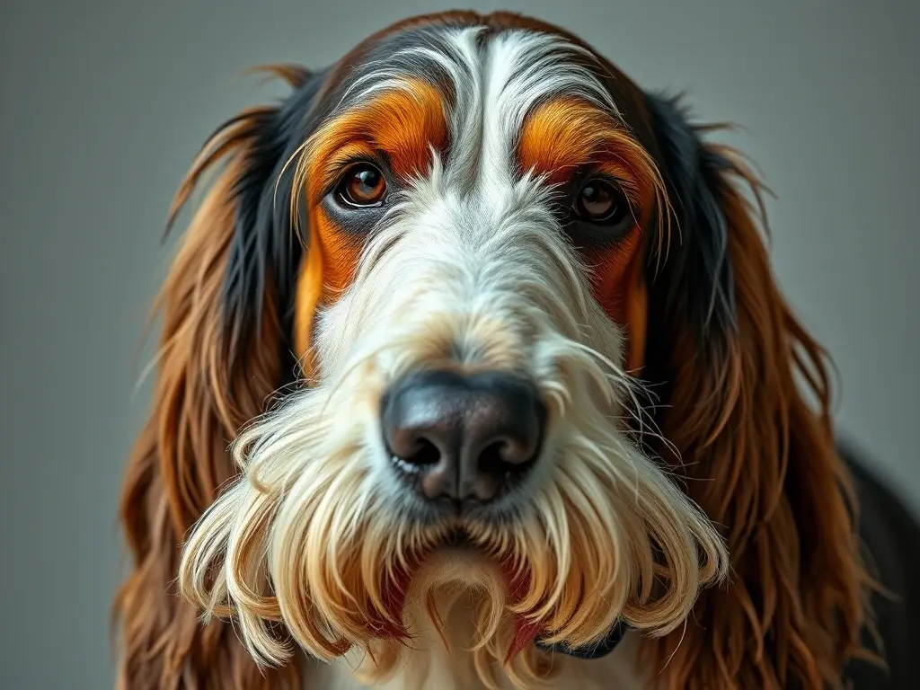 Un retrato detallado y realista de un basset hundizado angustiado