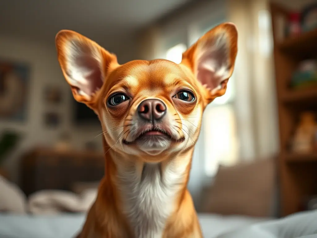 Fotografía realista de Chihuahua con piel limpia y esponjosa