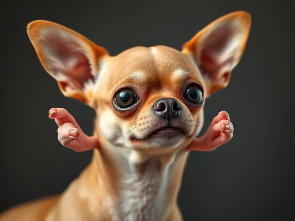 Foto realista de un chihuahua top 10 changos mini con ojos salvajes