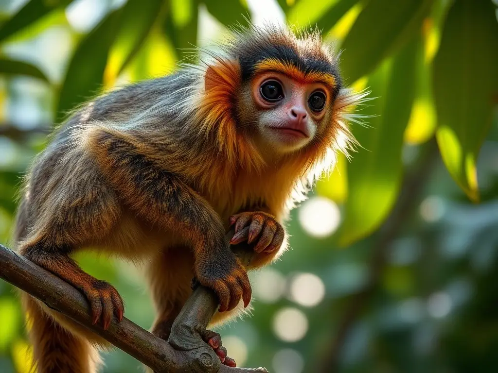 Foto realista de marmoset de Brasil en peligro, de alto detalle