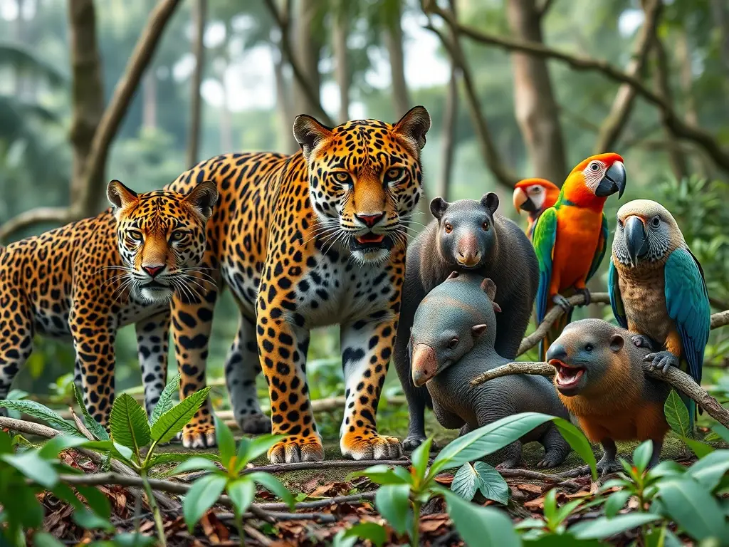 Fotografía realista de especies del Amazonas