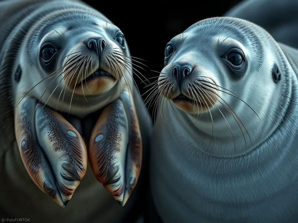 Fotorealista estudio de adaptaciones de pinnipeds árticos
