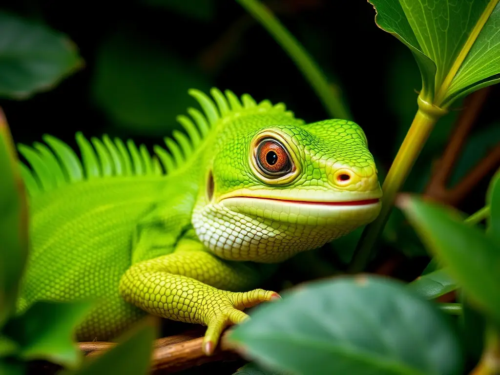 Fotorealistic cover para un artículo sobre iguanas bebés