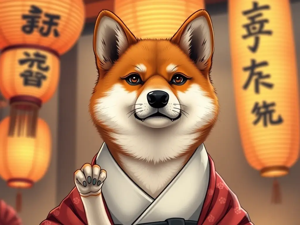 Fotografía realista de Shiba Inu tradicional japonesa