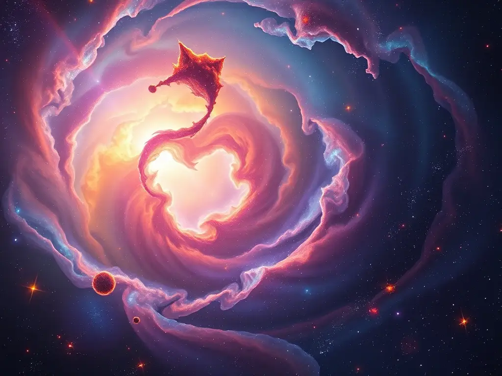 Una galaxia de color y detalle, en 8K, con atmósfera impresionante