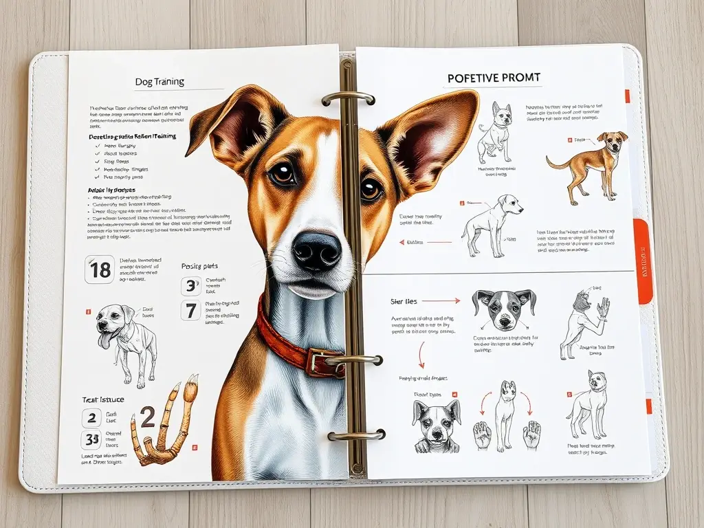 Binder para entrenamiento positivo de perro, realista y detallado