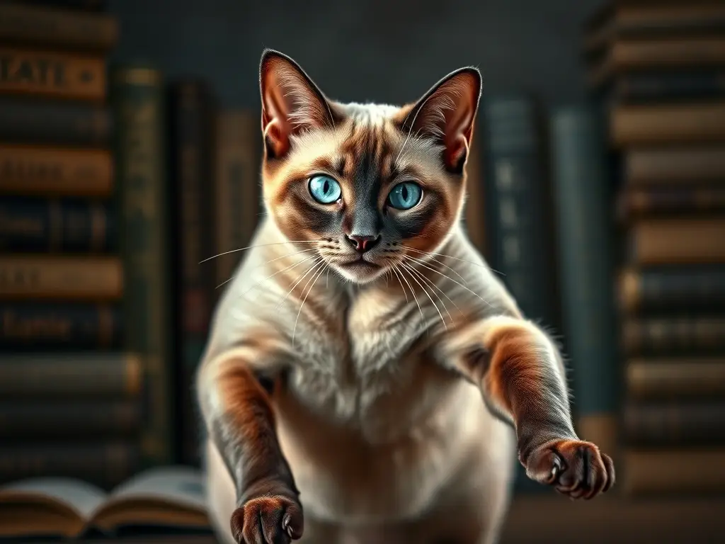 Una majestuosa gatito siames de 8K con ojos azules capturó la luz