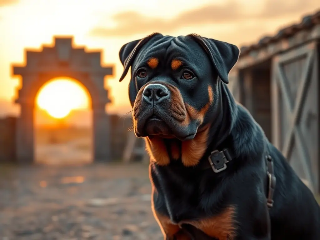 Un Rottweiler majestuoso en una ilustración magistral