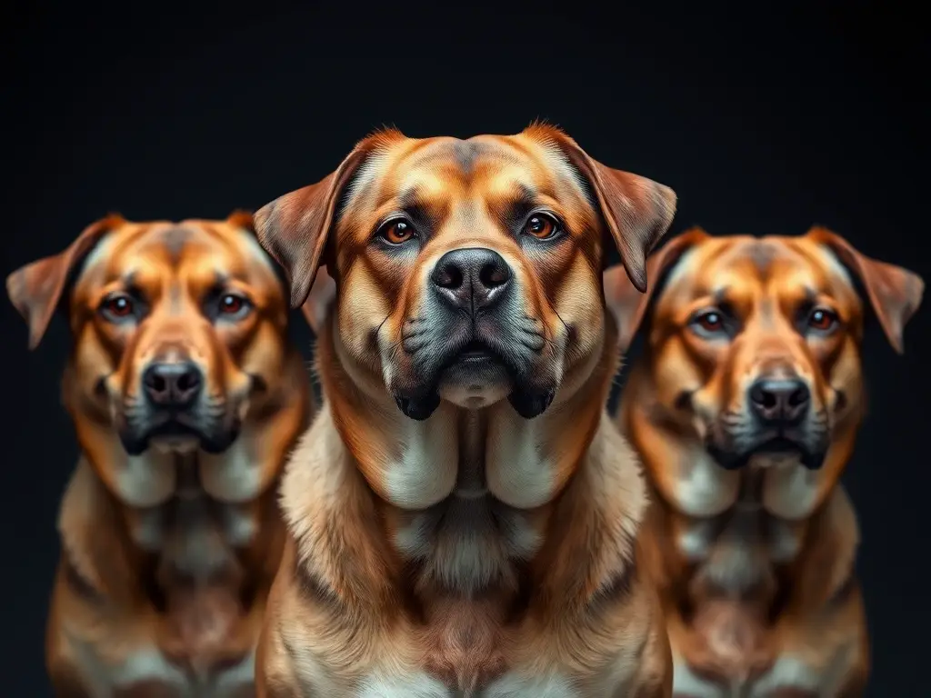 Fotografía realista de perros de coat marrón con expresión segura