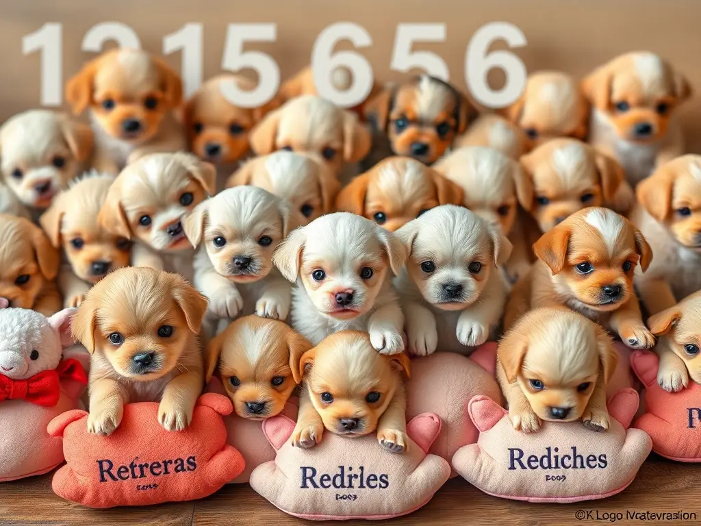 Collage realista de cachorros pequeños