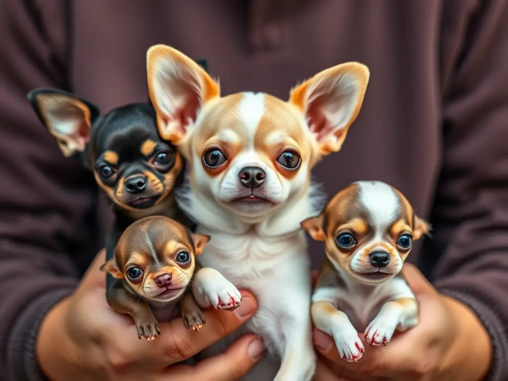Fotorealista de chihuahuas del coat con nombres inspirados