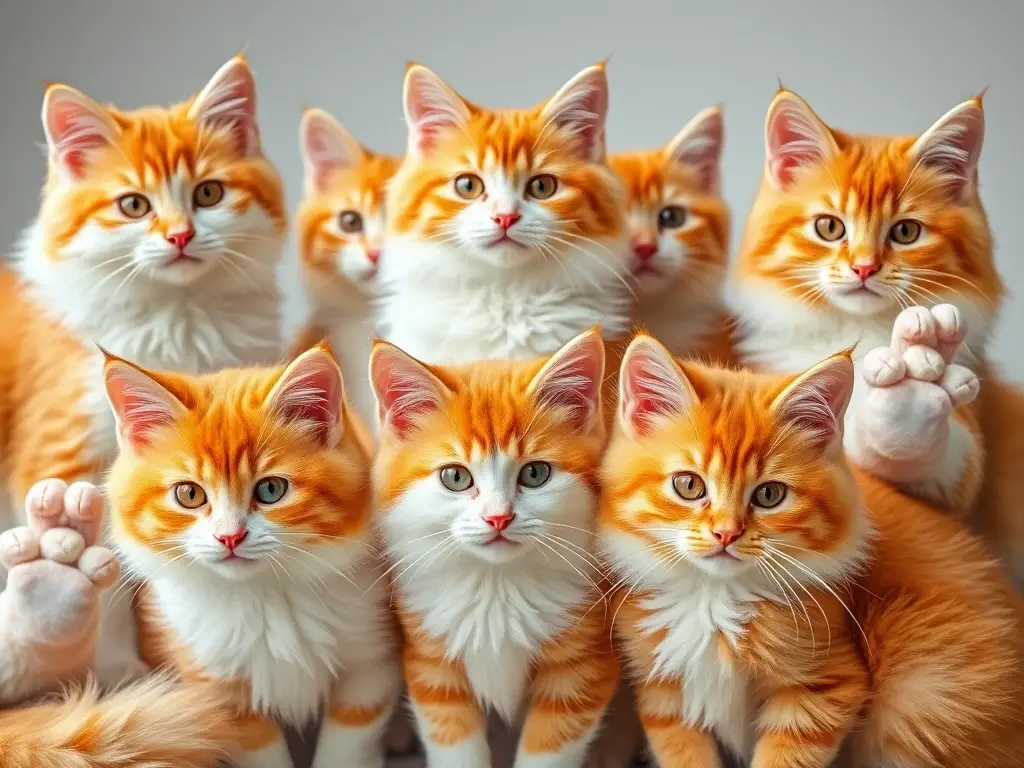 Foto de gatos naranjas y blancos con personalidad