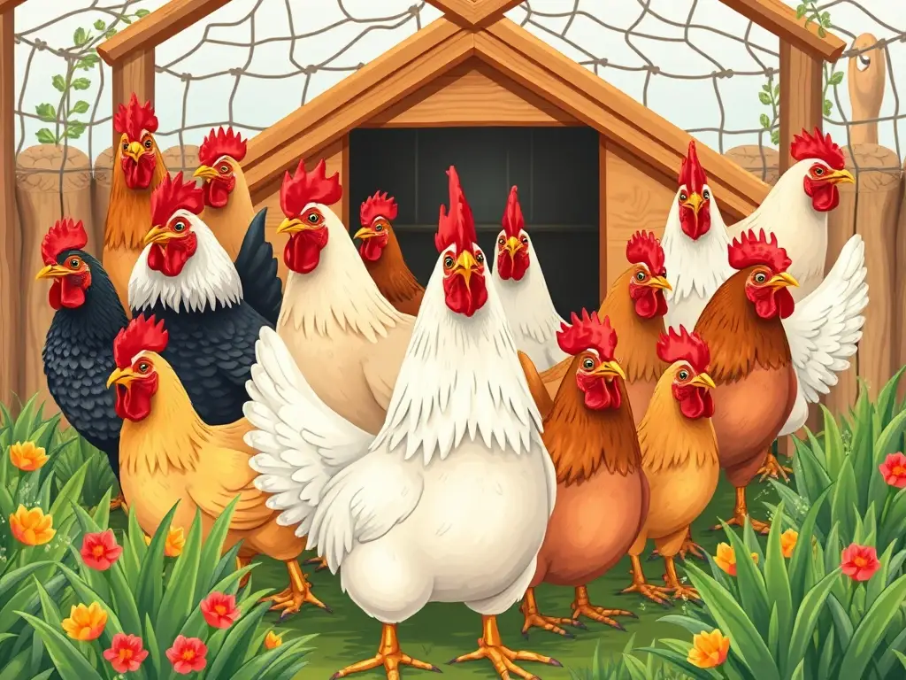 Un collage de pollos bohemios con nombres inspirados en la naturaleza