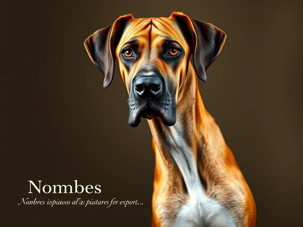 Fotorealista retrato de un Gran Dane majestuoso en un estilo elegante