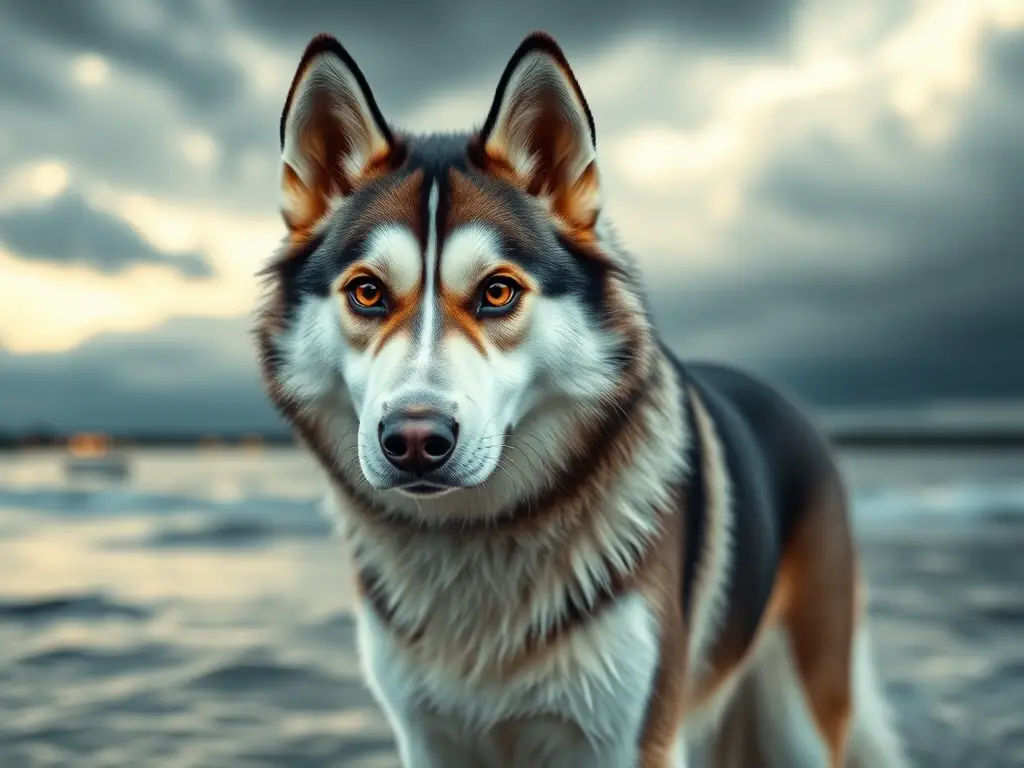 Foto de un husky husky realísticamente detallada