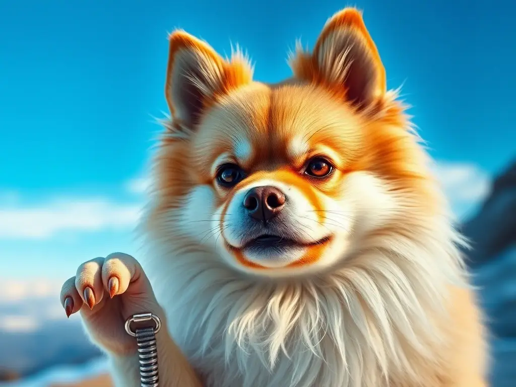 Foto de un Pomerania majestuoso y aventurero