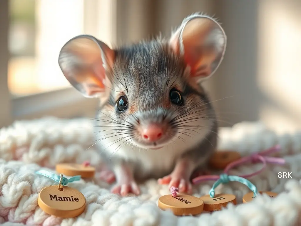 Primer plano fotorrealista de adorable ratón bebé
