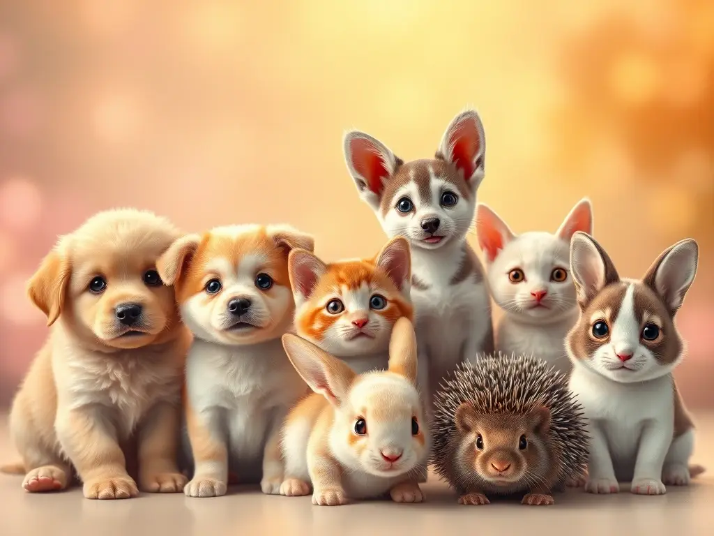 Portada con mascotas realistas y adorables