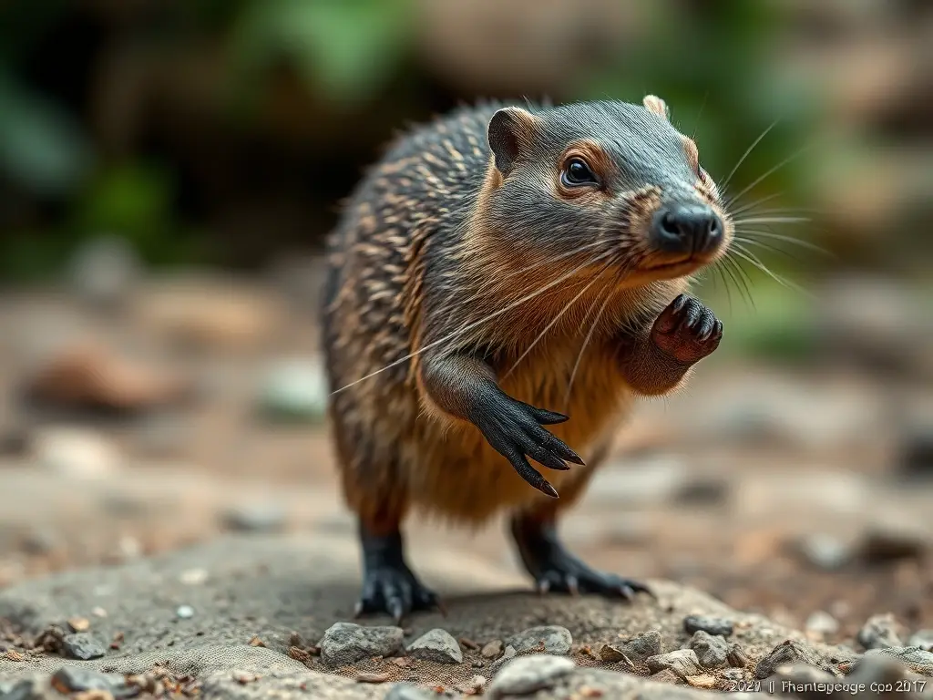 Foto realismo de una nutria en un hábitat natural con información sobre la legislación