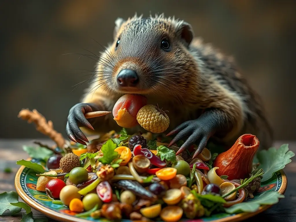 retrato realista de una nutrias comiendo con detalle