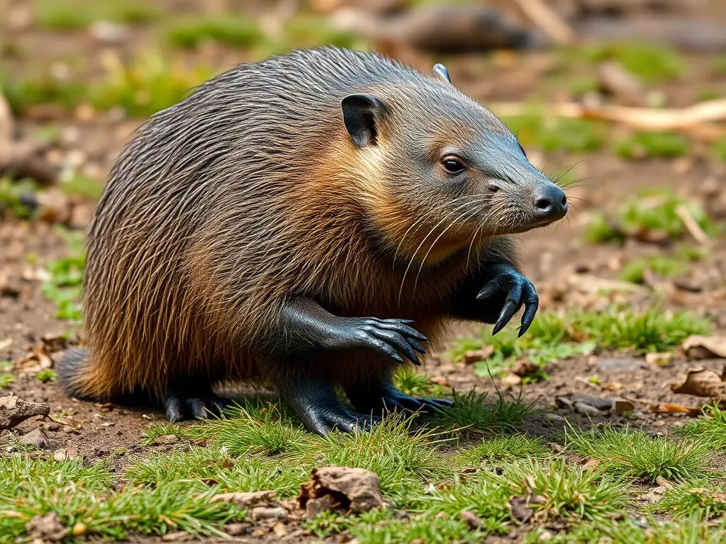 Guión realista de una nutria gigante de 8K sin texto
