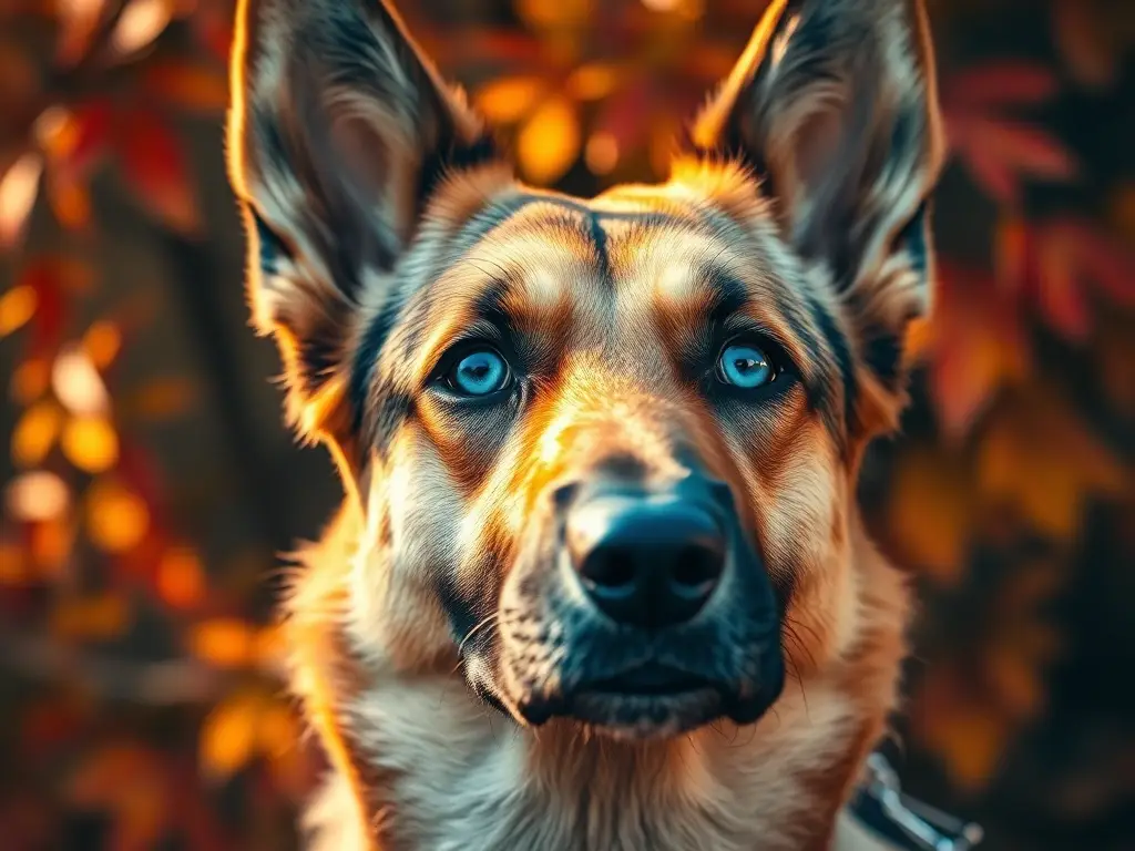 Un retrato a gran escala de un perro alemán expresivo