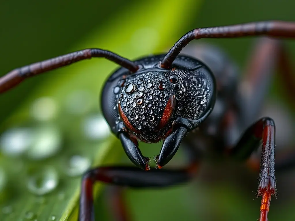Macro foto hiperrealista del ojo de hormiga