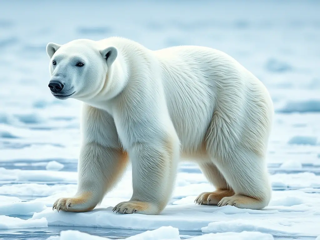 Fotorealista, polar bear blanco en paisaje ártico