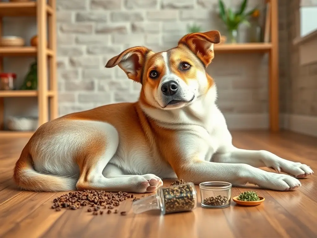 Magnífica obra de arte: perro mestizo con expresión divertida