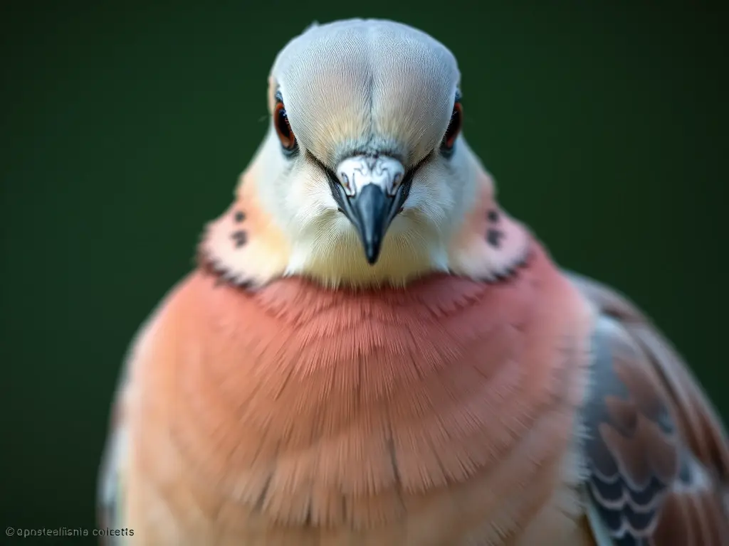 Imagen realista de una collared dove majestuosa con nosotros