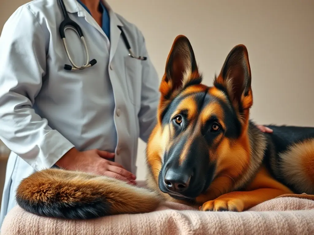 Una imagen inspiradora de un veterinario que cuida a un perro
