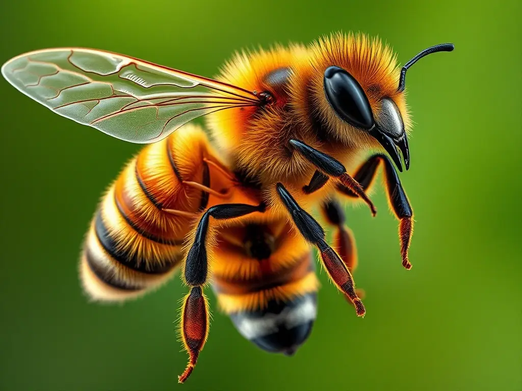 Una imagen detallada y realista de un abeja