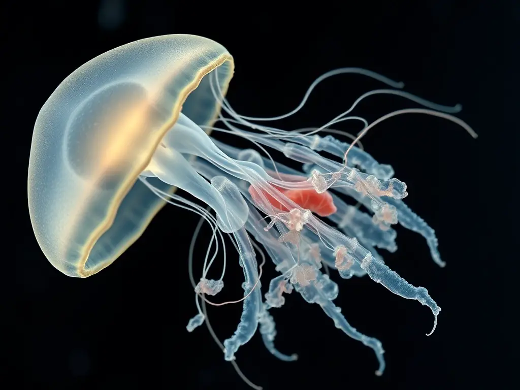 Fotorealista, 8K, anatomía microscópica de un nautilus, detallada