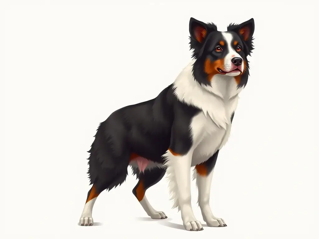Foto realista del Border Collie Australian Shepherd con características precisas