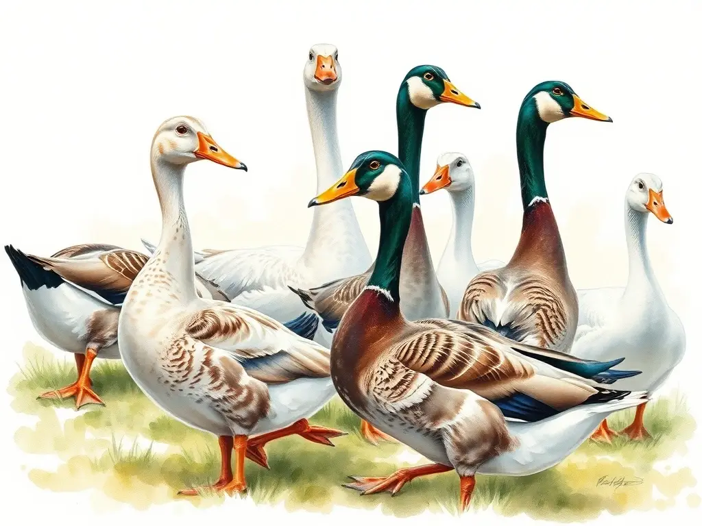 Un retrato de pájaros acuáticos, detallado y realista