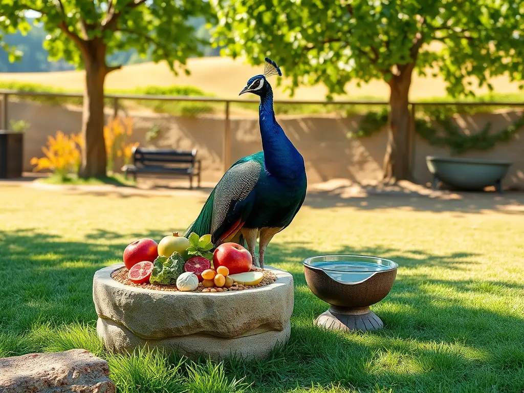 Pavo real indio feliz en hábitat natural